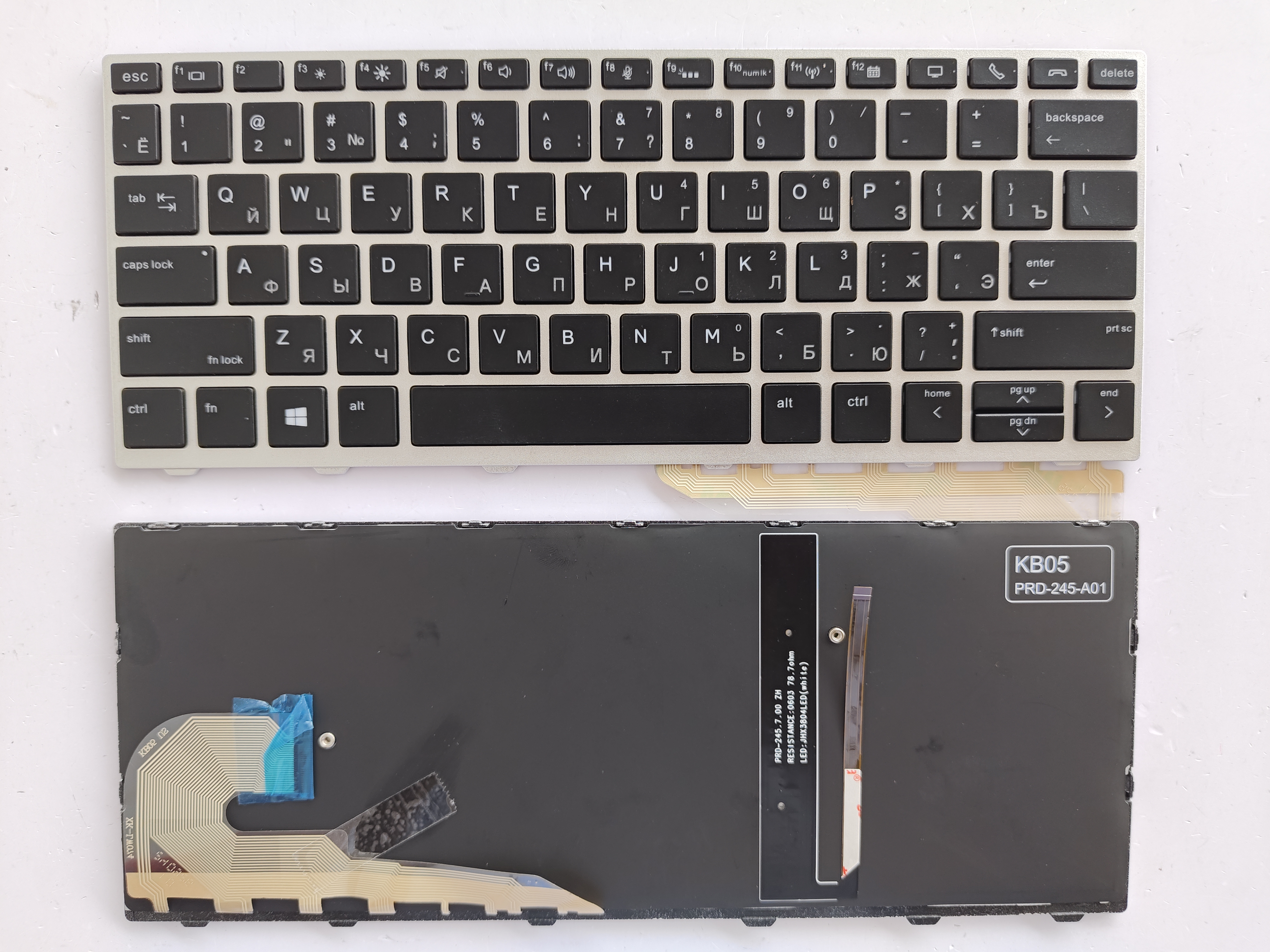 Picture of New Replacement Laptop Keyboard For HP 830G5/830G6/735G3/836G5/730G5/730G6/835G5 SILVER FRAME BLACK Backlit (OEM) RU Layout